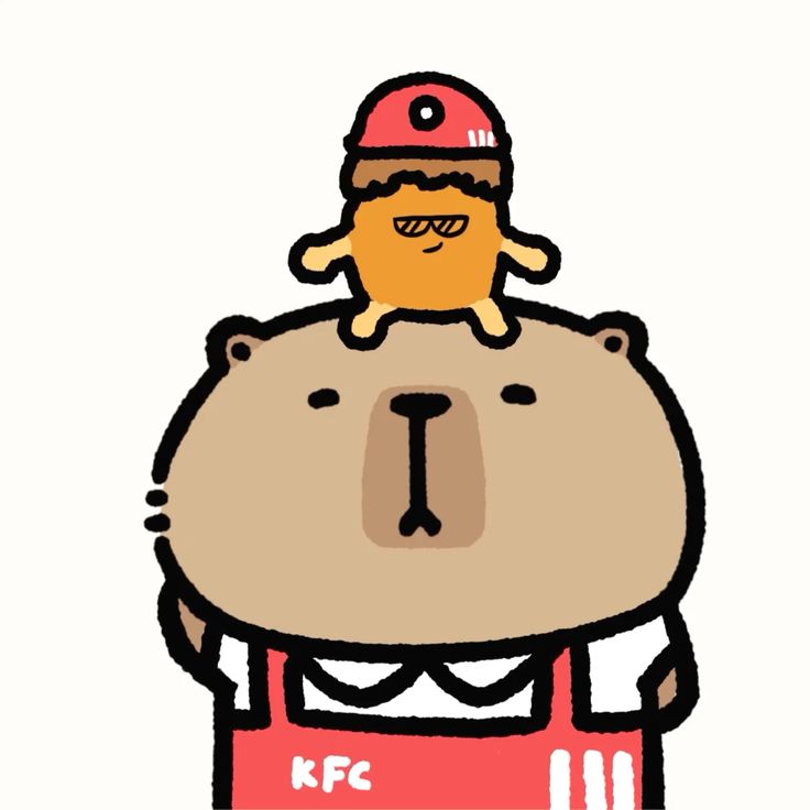 Hình ảnh capybara cute - nhân viên KFC