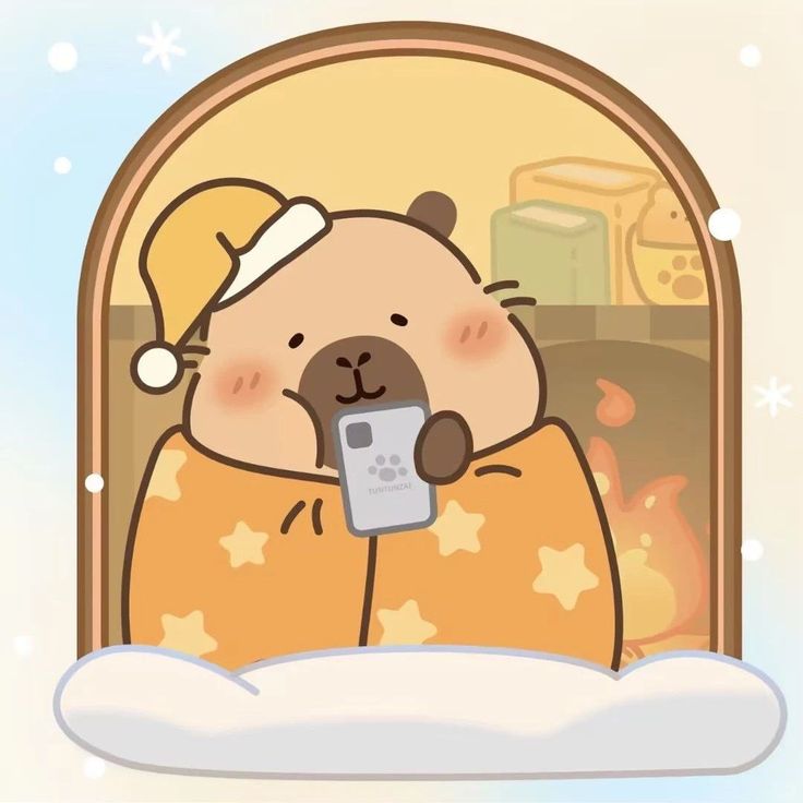 Hình ảnh capybara cute - sưởi ấm