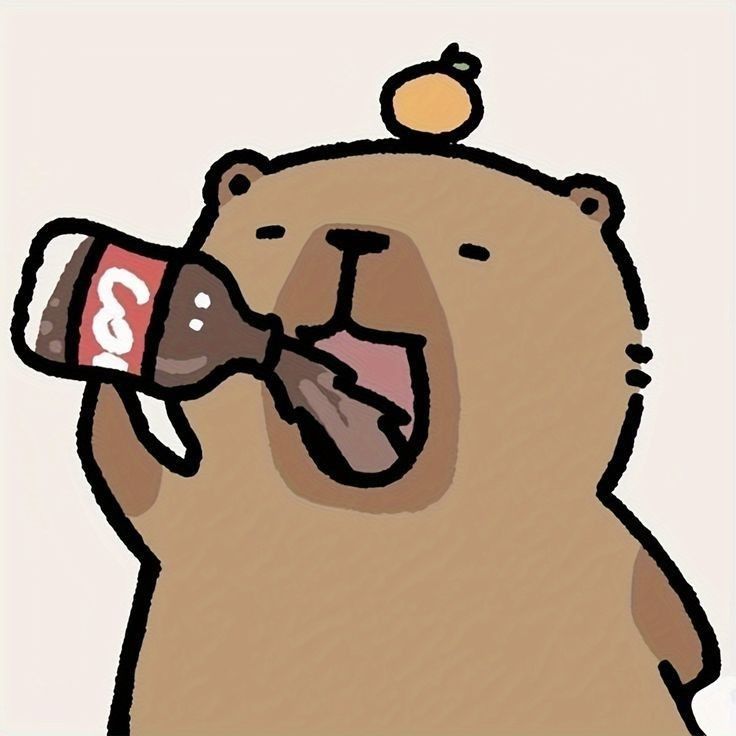 Hình ảnh capybara cute - uống nước ngọt