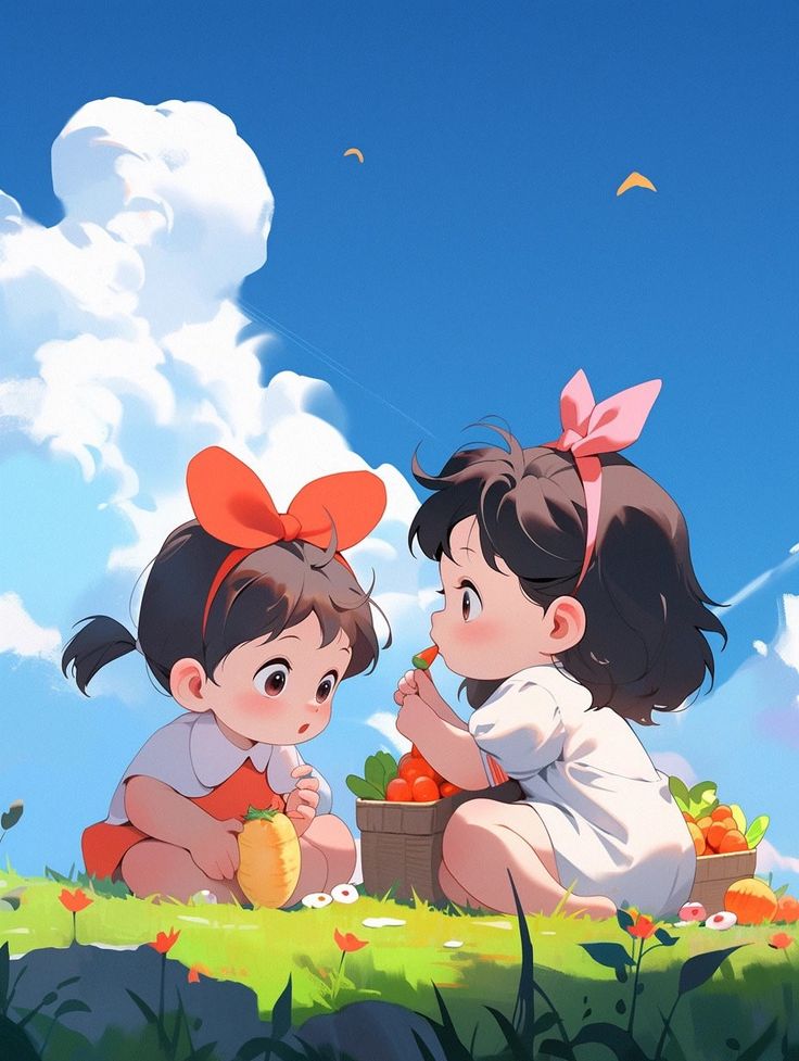 Hình ảnh chibi nữ cute - Ăn dâu