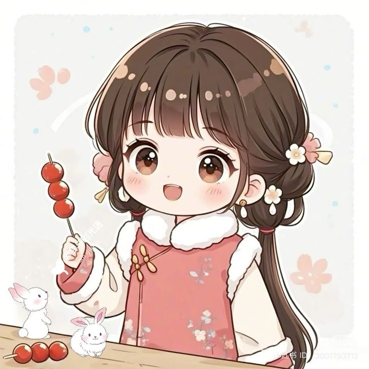 Hình ảnh chibi nữ cute - Mặc sườn xám