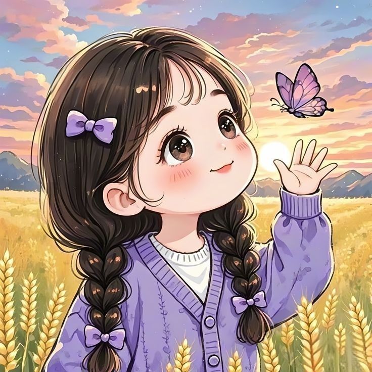 Hình ảnh chibi nữ cute - tím mộng mơ