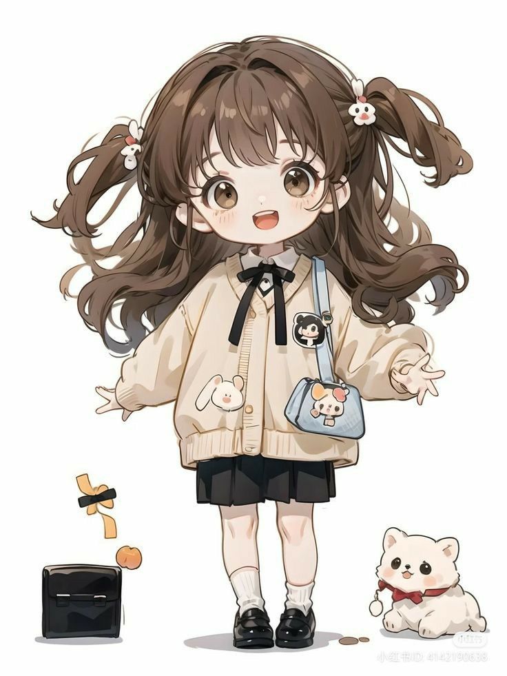 Hình ảnh chibi nữ cute - Trang phục đi học