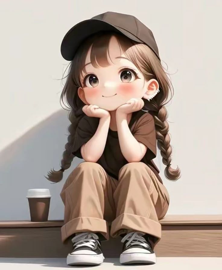 Hình ảnh chibi nữ cute - trang phục đơn giản