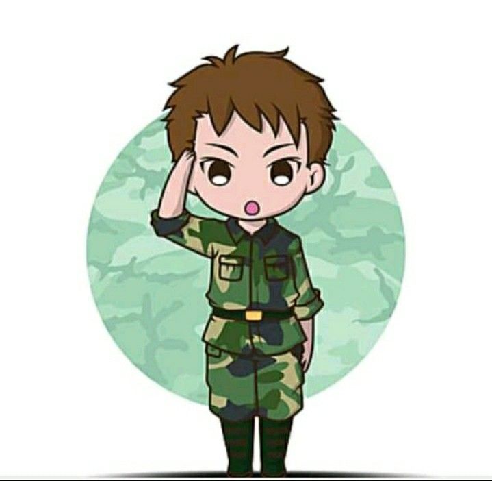 Hình ảnh chú bộ đội chibi - chào nghiêm chỉnh