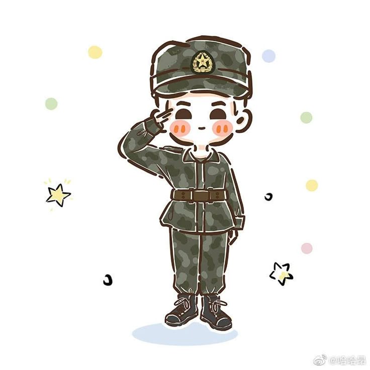 Hình ảnh chú bộ đội chibi - cưng hết nấc