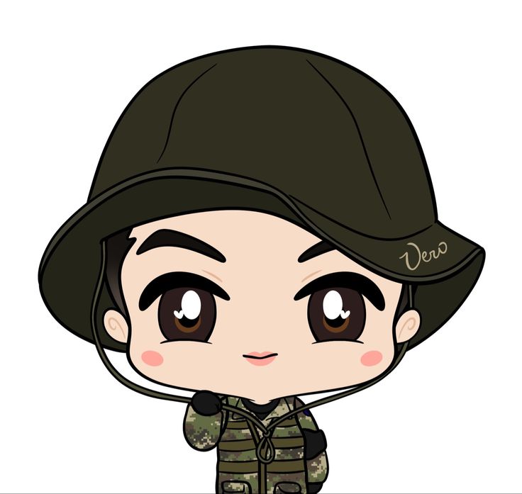 Hình ảnh chú bộ đội chibi - đội mũ