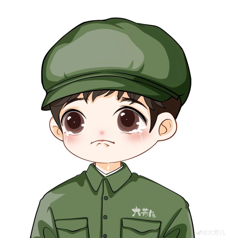 Hình ảnh chú bộ đội chibi - khóc