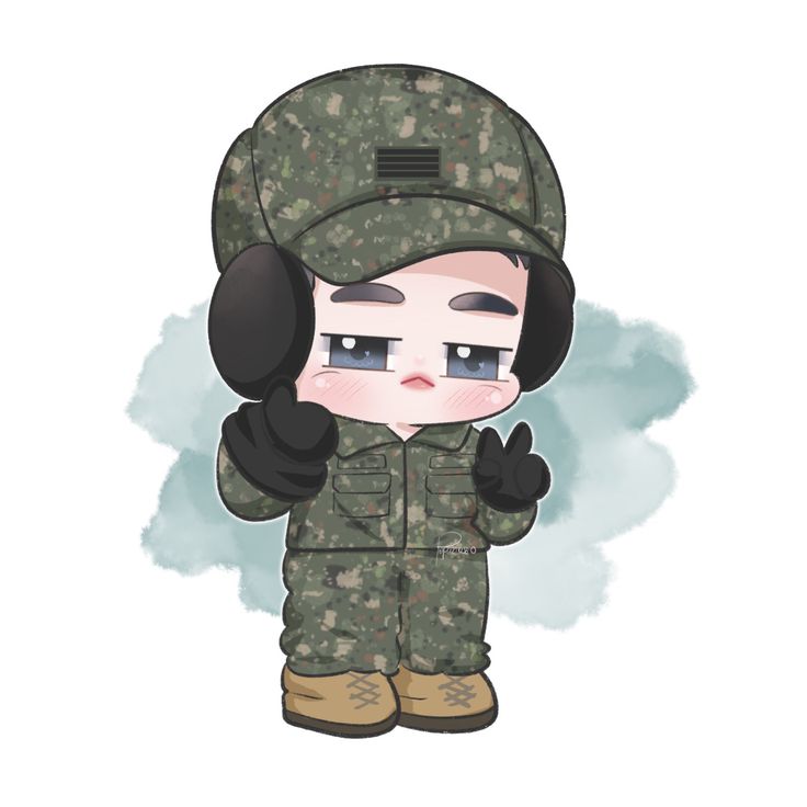 Hình ảnh chú bộ đội chibi - mùa đông 