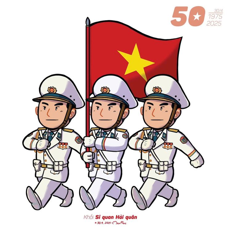 Hình ảnh chú bộ đội chibi - Mừng 50 năm giải phóng
