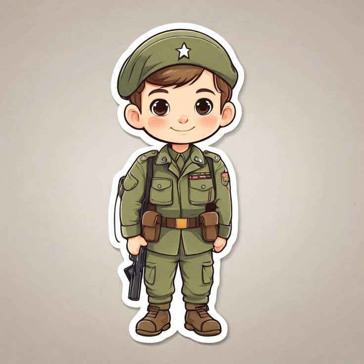 Hình ảnh chú bộ đội chibi - nghiêm chỉnh