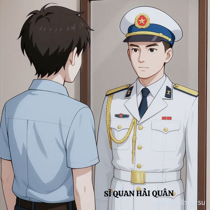 Hình ảnh chú bộ đội chibi - sĩ quan hải quân