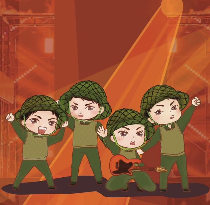 Hình ảnh chú bộ đội chibi - vui mừng