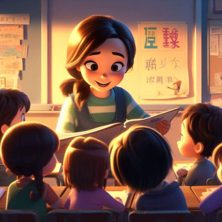 Hình ảnh cô giáo chibi cute - chăm chỉ