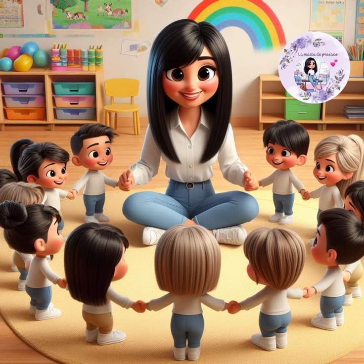 Hình ảnh cô giáo chibi cute - chơi cùng học sinh