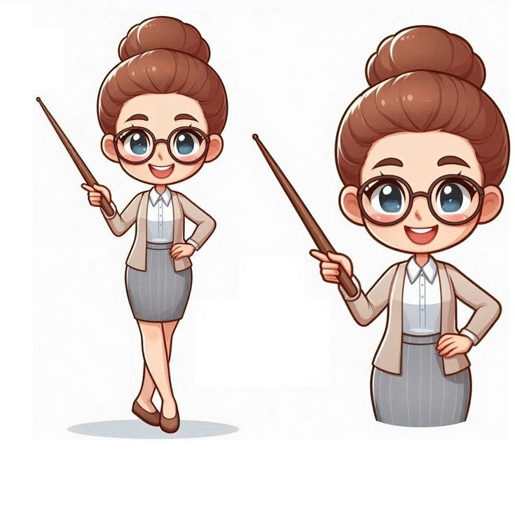 Hình ảnh cô giáo chibi cute - cô giáo búi tóc
