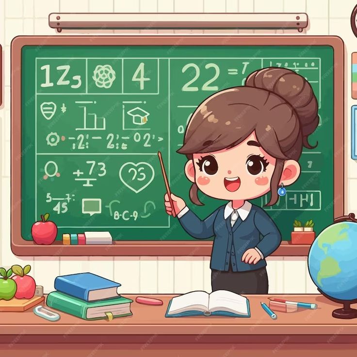 Hình ảnh cô giáo chibi cute - cô giáo đang dạy