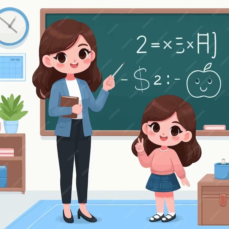 Hình ảnh cô giáo chibi cute - cô giáo dạy học sinh