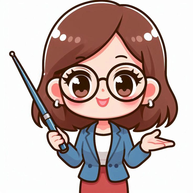 Hình ảnh cô giáo chibi cute - đeo mắt kính