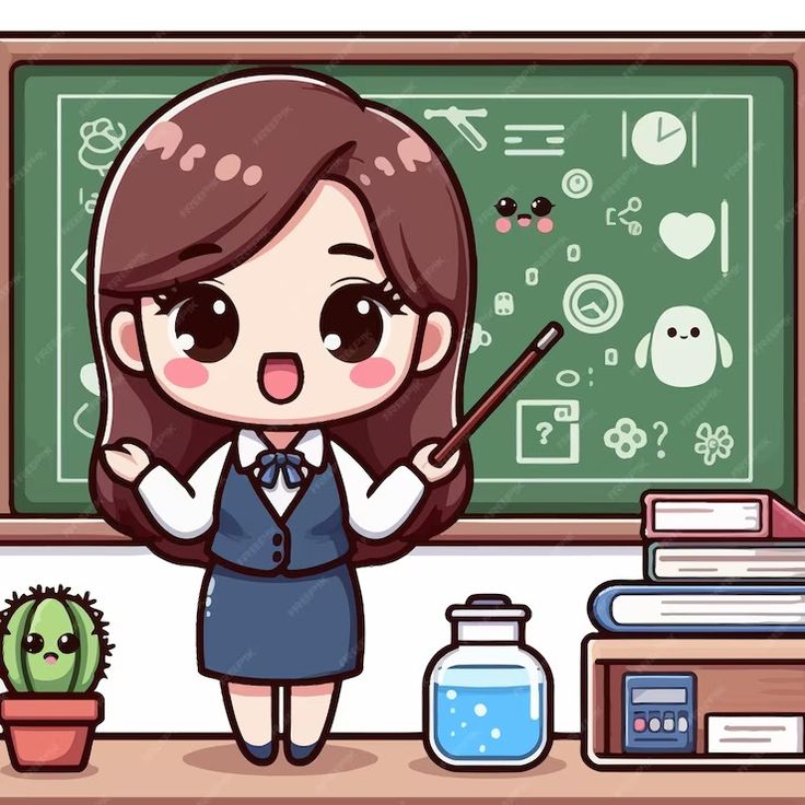 Hình ảnh cô giáo chibi cute - cô giáo sinh học