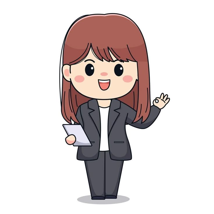 Hình ảnh cô giáo chibi cute - cười tươi
