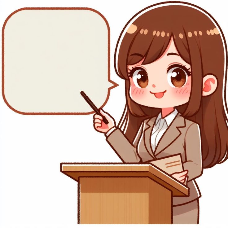 Hình ảnh cô giáo chibi cute - đang dạy học