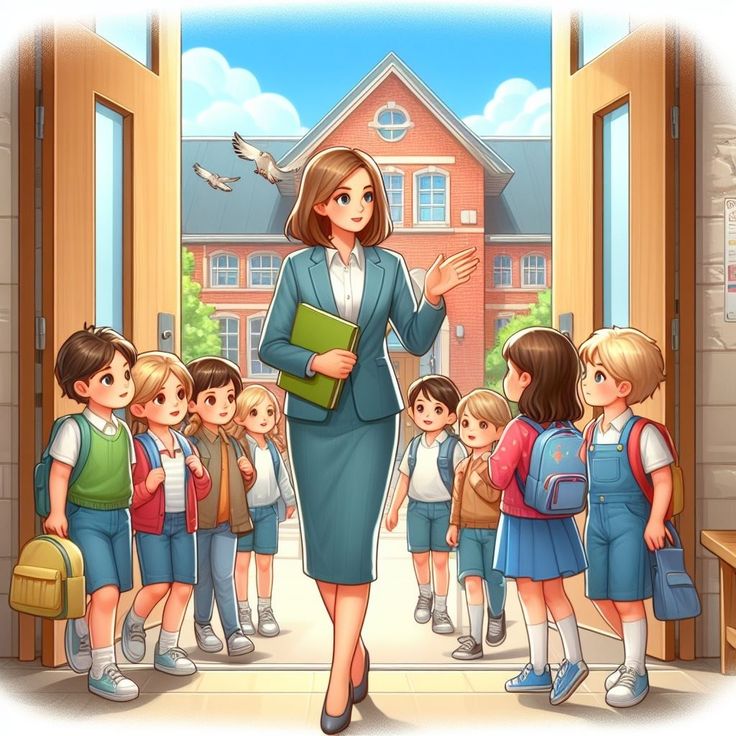Hình ảnh cô giáo chibi cute - đi dạy