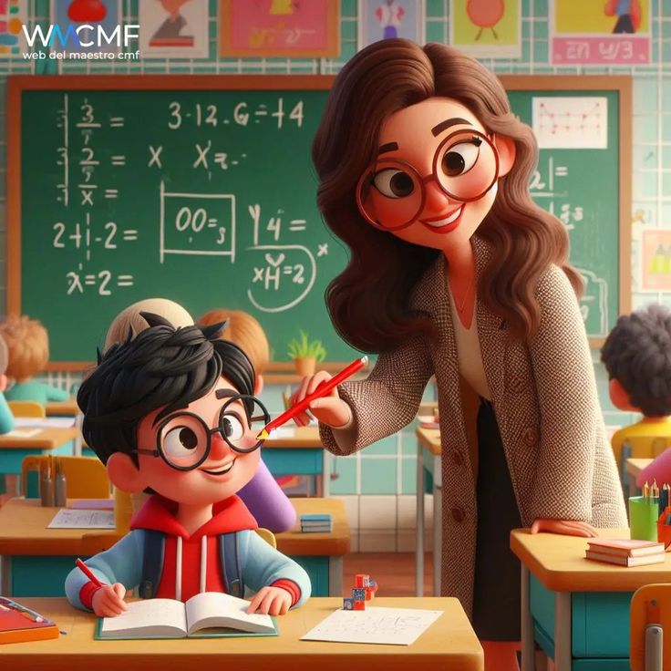Hình ảnh cô giáo chibi cute - giảng bài