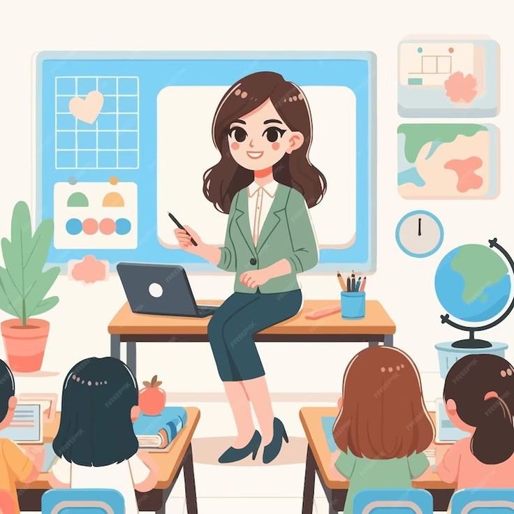 Hình ảnh cô giáo chibi cute - giáo viên nữ