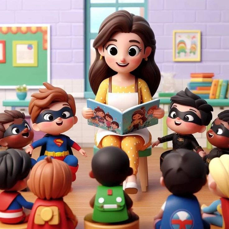 Hình ảnh cô giáo chibi cute - kể chuyện