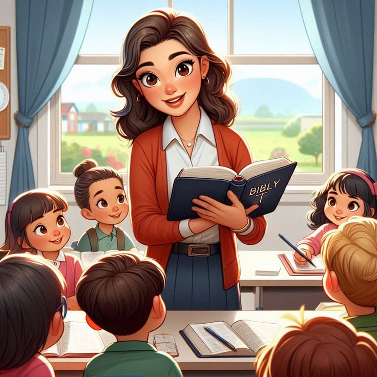 Hình ảnh cô giáo chibi cute - lớp học vui nhộn