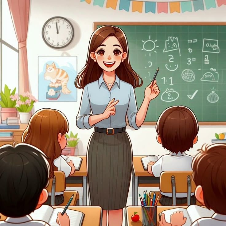 Hình ảnh cô giáo chibi cute - niềm vui khi dạy học