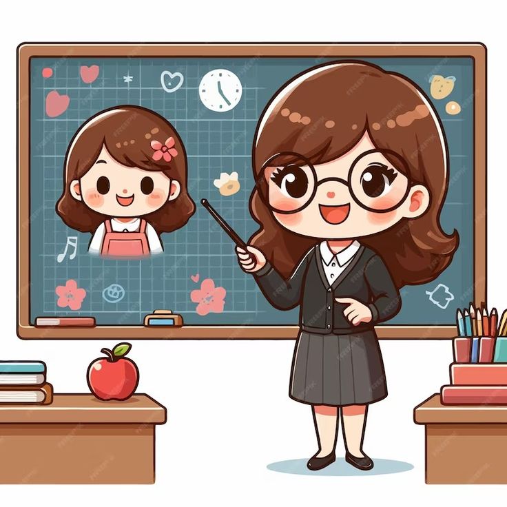 Hình ảnh cô giáo chibi cute - siêu đáng yêu
