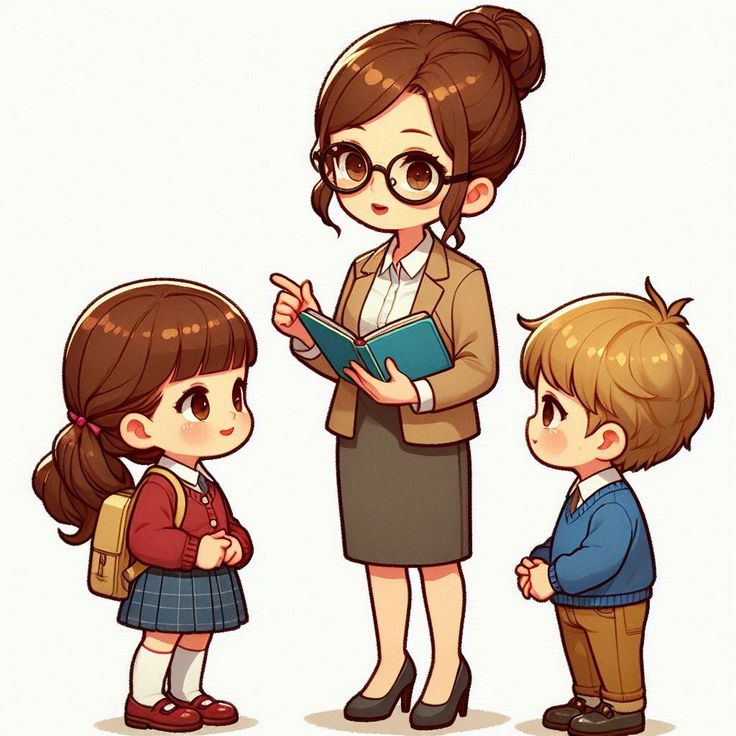 Hình ảnh cô giáo chibi cute - tận tâm khi giảng dạy