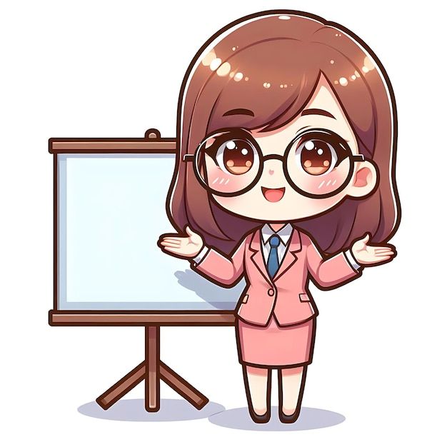 Hình ảnh cô giáo chibi cute - thuyết trình