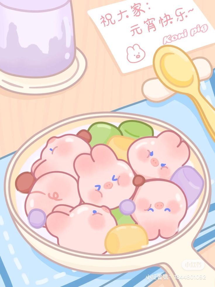 Hình ảnh đồ ăn chibi cute - bánh thỏ