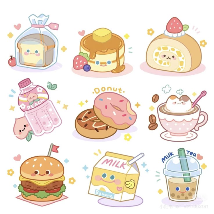 Hình ảnh đồ ăn chibi cute - đáng yêu