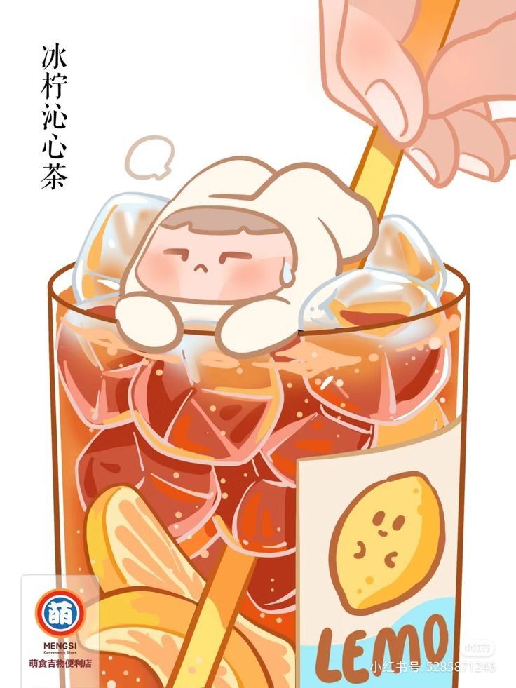 Hình ảnh đồ ăn chibi cute - nước chanh