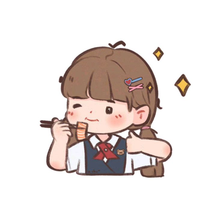 Hình ảnh học sinh chibi - ăn dễ thương 