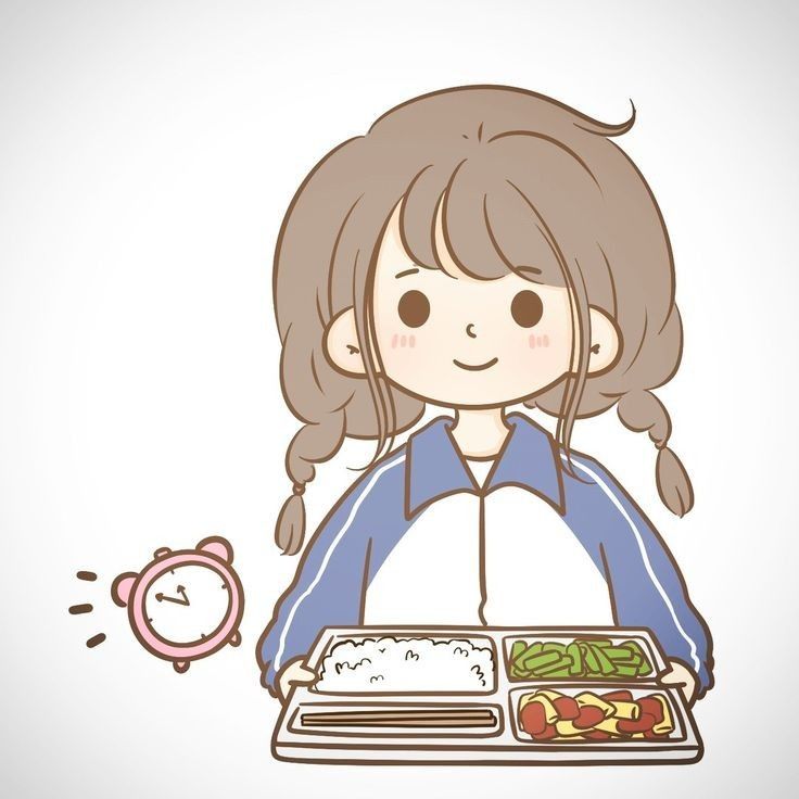 Hình ảnh học sinh chibi - ăn trưa 