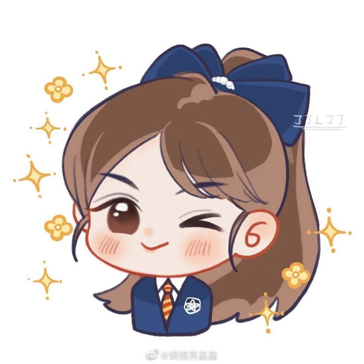 Hình ảnh học sinh chibi - bé gái cột tóc 