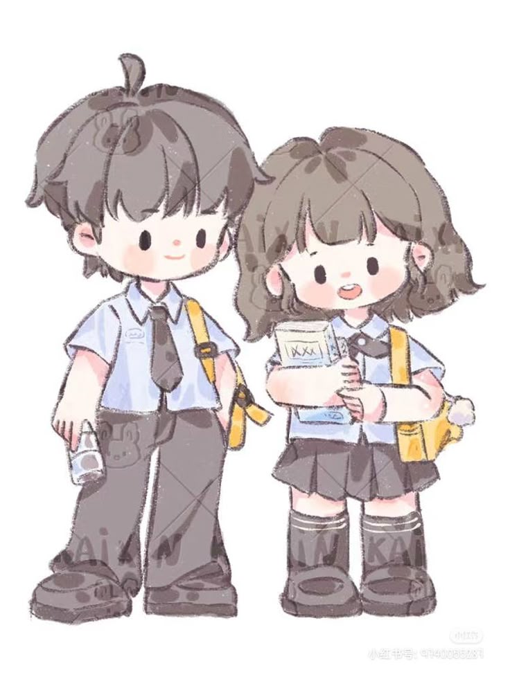 Hình ảnh học sinh chibi -cặp đôi