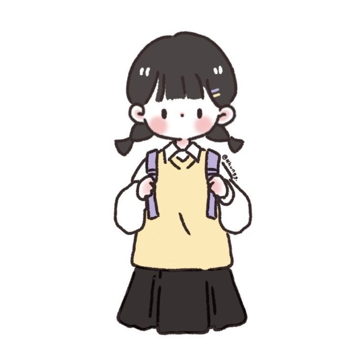 Hình ảnh học sinh chibi - cột tóc dễ thương