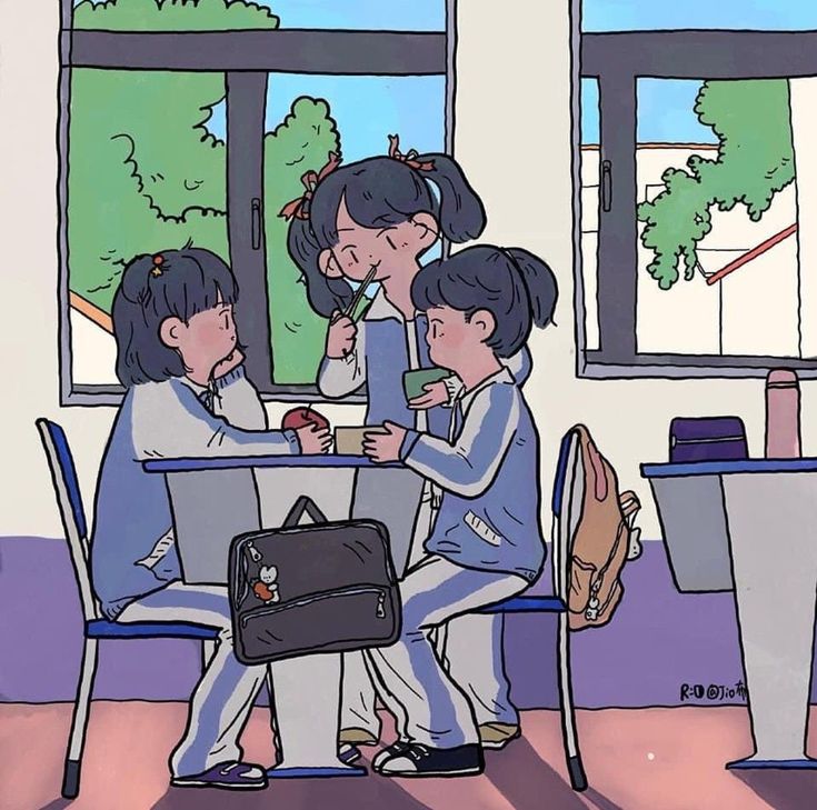 Hình ảnh học sinh chibi - cùng bạn 