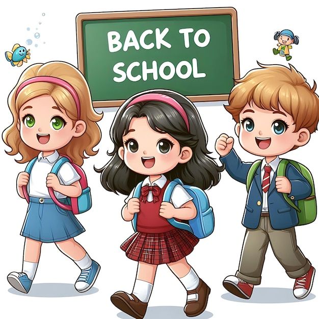 Hình ảnh học sinh chibi cute - back to school