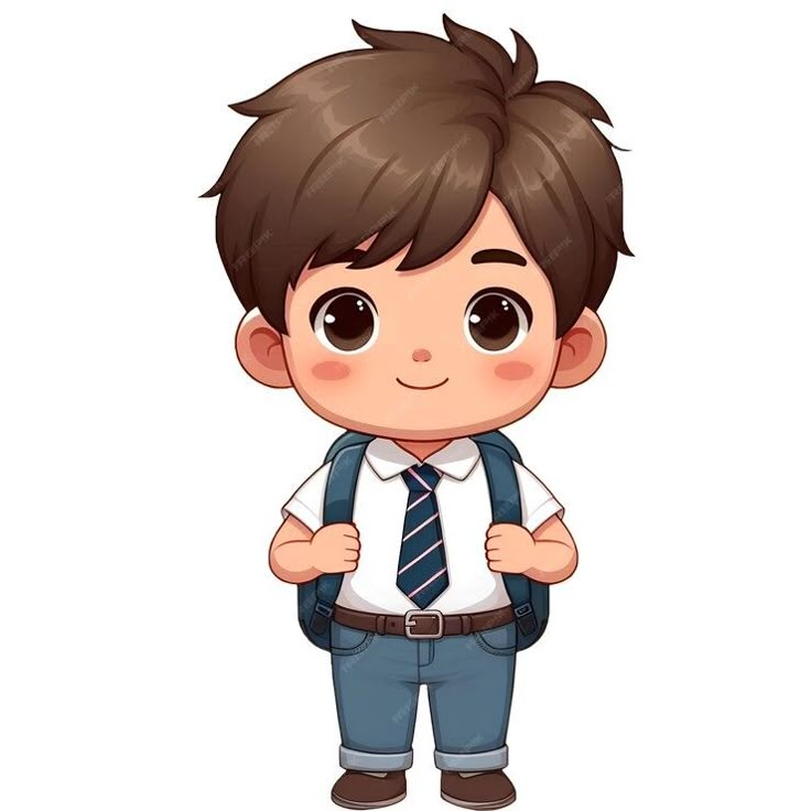 Hình ảnh học sinh chibi cute - bé đi học
