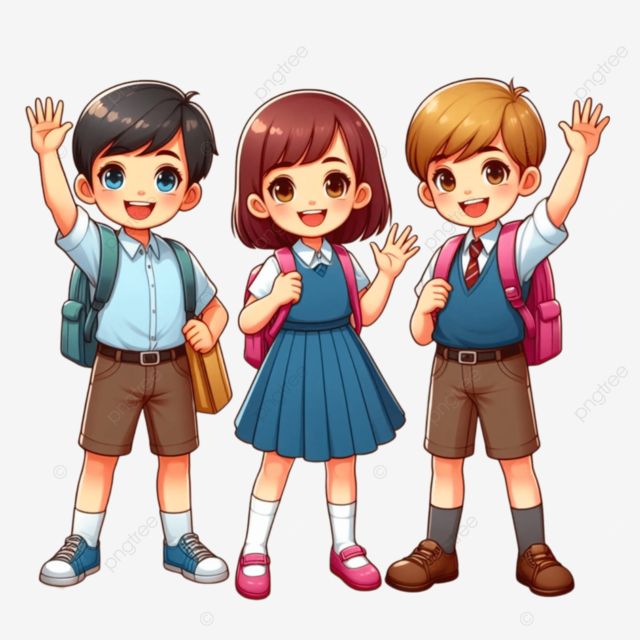 Hình ảnh học sinh chibi cute - cùng nhau đi học