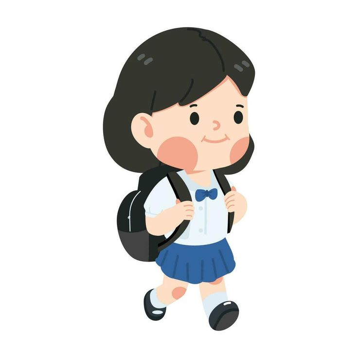 Hình ảnh học sinh chibi cute - đeo balo