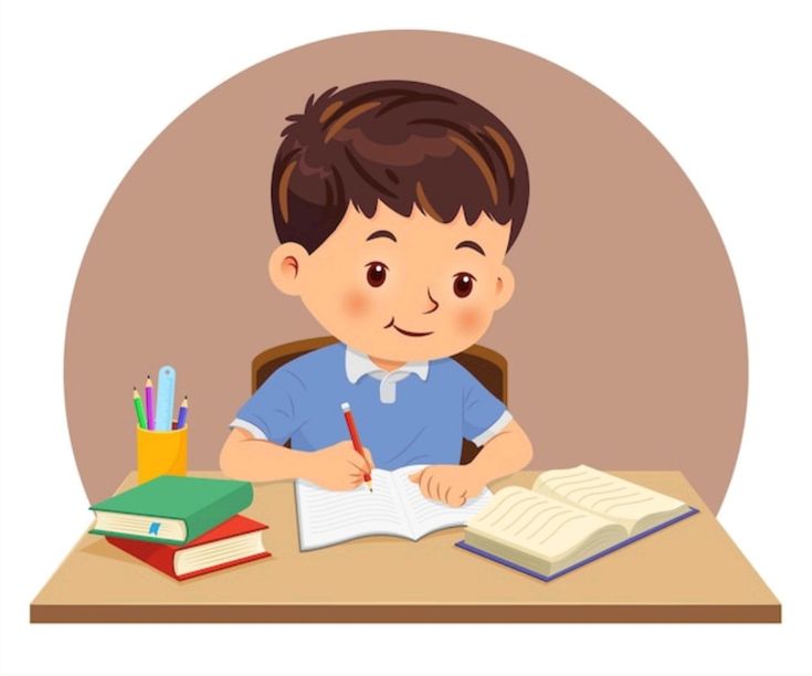 Hình ảnh học sinh chibi cute - học bài siêu đáng yêu