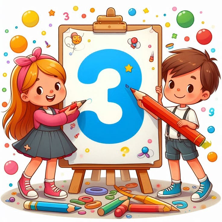 Hình ảnh học sinh chibi cute - học đếm cùng bé